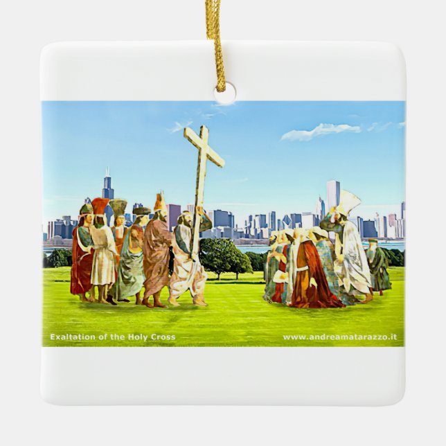 Exaltation of the Holy Cross  Ceramic Ornament (Front)