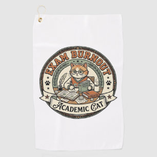Exam Burnout Academic Cat Exam Burnout Academic Ca Golf Towel