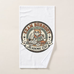 Exam Burnout Academic Cat Exam Burnout Academic Ca Hand Towel