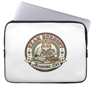 Exam Burnout Academic Cat Exam Burnout Academic Ca Laptop Sleeve