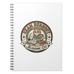 Exam Burnout Academic Cat Exam Burnout Academic Ca Notebook