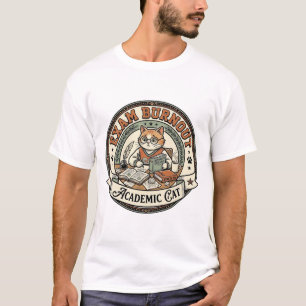 Exam Burnout Academic Cat Exam Burnout Academic Ca T-Shirt