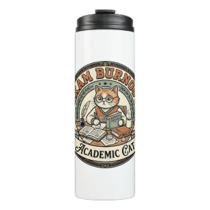 Exam Burnout Academic Cat Exam Burnout Academic Ca Thermal Tumbler