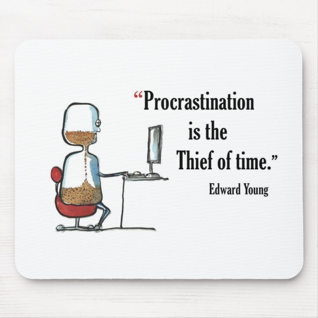 Exam motivational quote by Edward Young - Mouse Mat (Front)