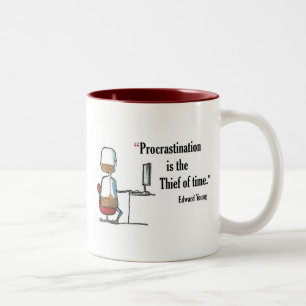Exam motivational quote by Edward Young - Two-Tone Coffee Mug