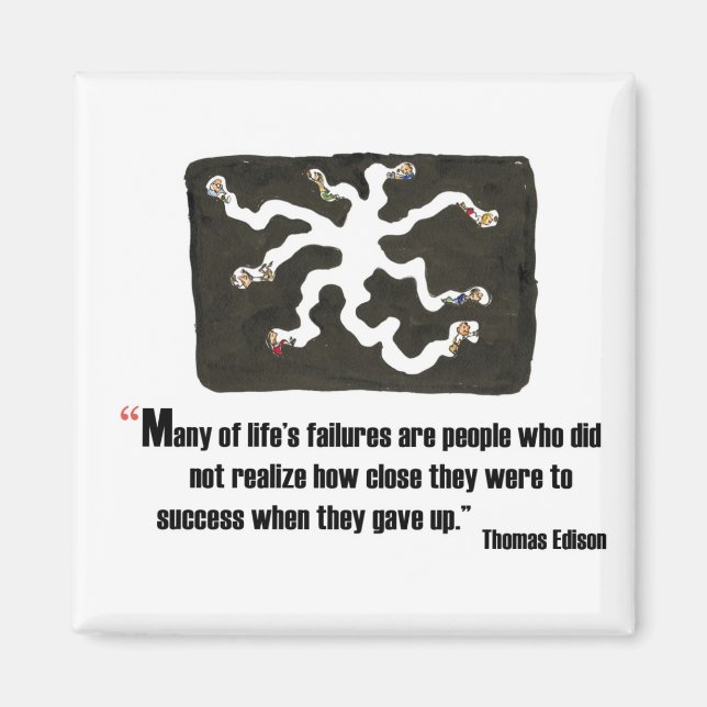 Exam motivational quote by Thomas Edison - Magnet (Front)