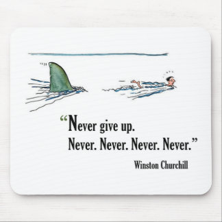 Exam motivational quote by Winston Churchill Mouse Mat