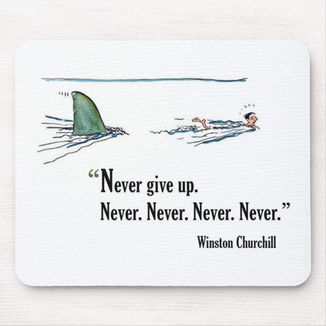 Exam motivational quote by Winston Churchill Mouse Mat (Front)