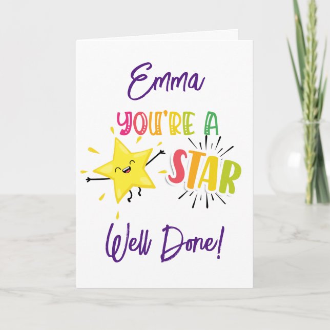 EXAM RESULTS WELL DONE, You're a star! Card (Front)