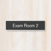 Exam Room Number 2 Black and White Text Template