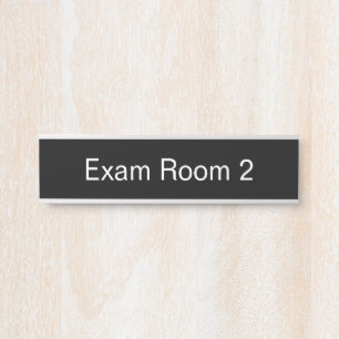 Exam Room Number 2 Black and White Text Template Door Sign