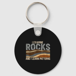 Examine rocks and learn patterns geology science key ring