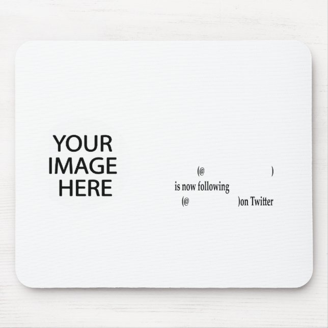Example following on Twitter Add Image & Text Mouse Mat (Front)
