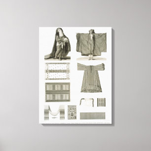 Examples of Silk and Egyptian Costumes, from 'Desc Canvas Print