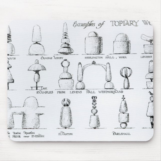 Examples of Topiary Work, 1902 (engraving) (b/w ph Mouse Mat (Front)