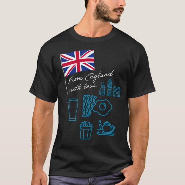 EXANGLIA (Blue + White) Basic T-Shirt (Front)