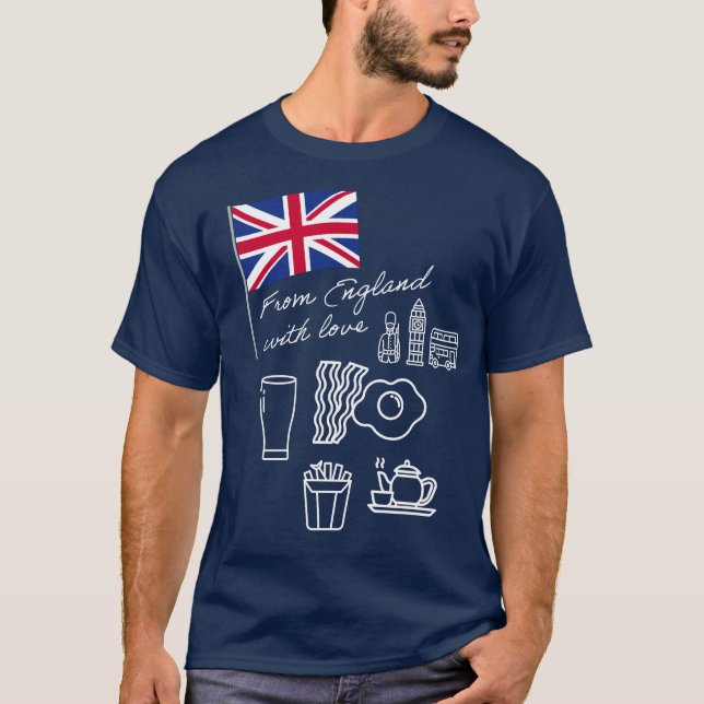EXANGLIA (White) Basic T-Shirt (Front)