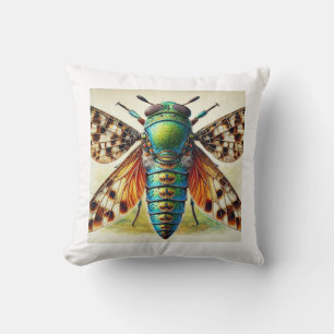 Exapate dorsal view painting in watercolor and ink cushion