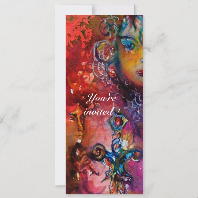 EXCALIBUR 2, bright red ,pink purple Invitation (Front)