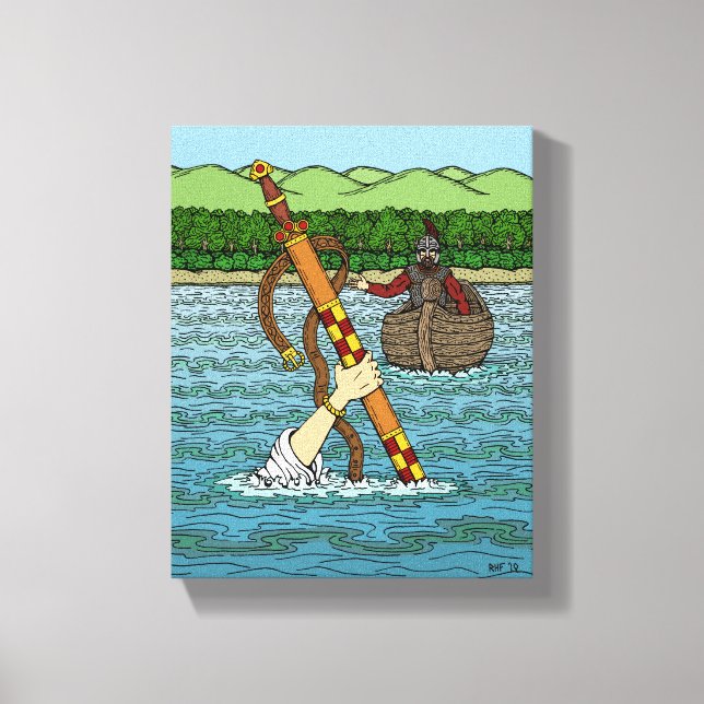 Excalibur and Arthur Canvas Print (Front)