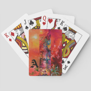 EXCALIBUR Arthurian Legends Fantasy Monogram Red  Playing Cards