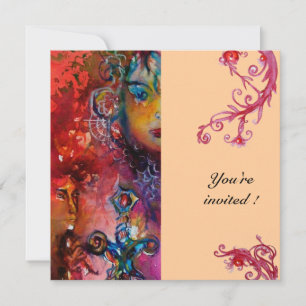 EXCALIBUR , bright red ,pink Invitation