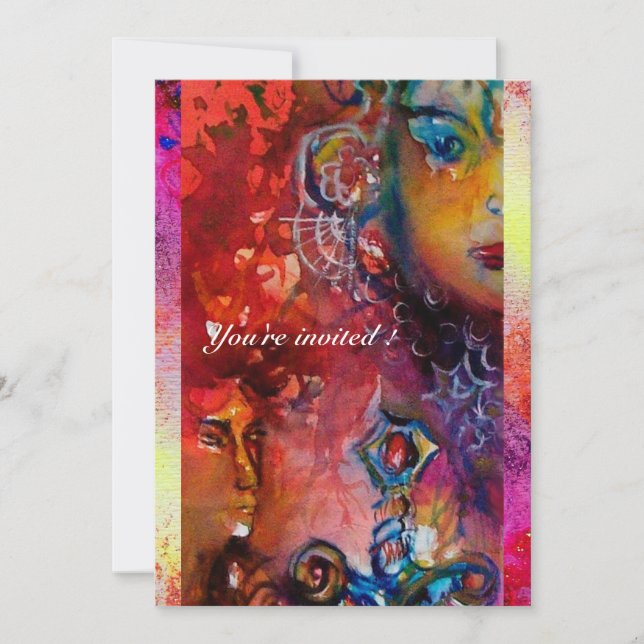 EXCALIBUR , bright red ,pink purple Invitation (Front)