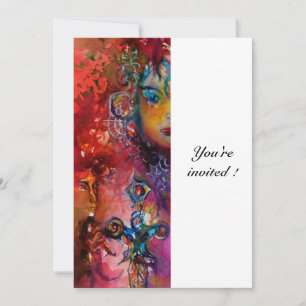 EXCALIBUR , bright red ,white Invitation