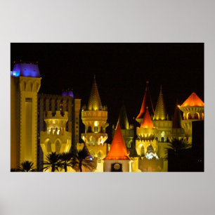 Excalibur Hotel and Casino at Night Poster