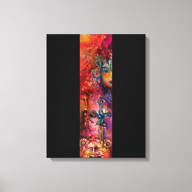 EXCALIBUR Magic Sword Fantasy Watercolor Canvas Print (Front)