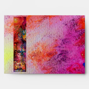 EXCALIBUR /MAGIC SWORD Fuchsia Red Floral Fantasy Envelopes