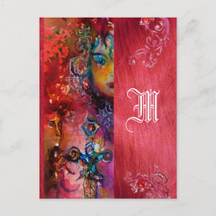 EXCALIBUR QUEEN OF MAGIC SWORD Fantasy Monogram Postcard