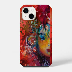 EXCALIBUR,QUEEN OF MAGIC SWORD Fantasy Red Yellow iPhone 14 Case
