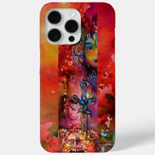 EXCALIBUR /QUEEN OF MAGIC SWORD Red Yellow Fantasy iPhone 15 Pro Max Case