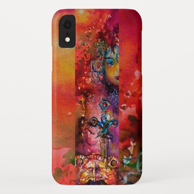 EXCALIBUR /QUEEN OF MAGIC SWORD Red Yellow Fantasy Case-Mate iPhone Case (Back)