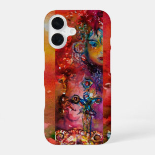 EXCALIBUR /QUEEN OF MAGIC SWORD Red Yellow Fantasy iPhone 16 Case