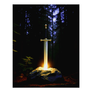 Excalibur Sword In The Stone Poster