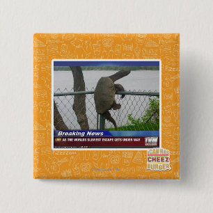 Excaping Turtle 15 Cm Square Badge