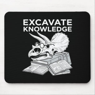 Excavate knowledge funny triceratops skull fossil mouse mat
