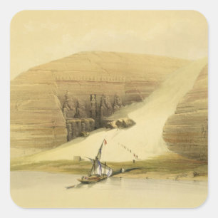 Excavated Temple of Abu Simbel, from "Egypt and Nu Square Sticker