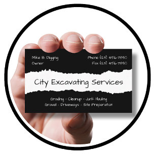 Excavating Hauling Business Cards