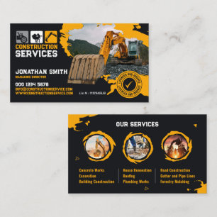 Excavation, Building Construction, Concrete works Business Card