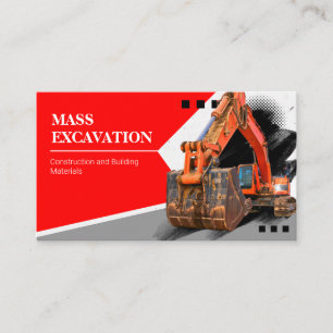 Excavation construction and building company business card