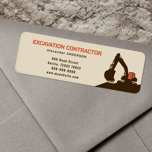 Excavation Contractor Return Address Label (Excavation Contractor Return Address Label)