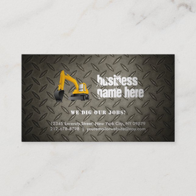 Excavation Logo Business Cards (Front)