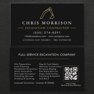 Excavation Operator QR Code Business Card