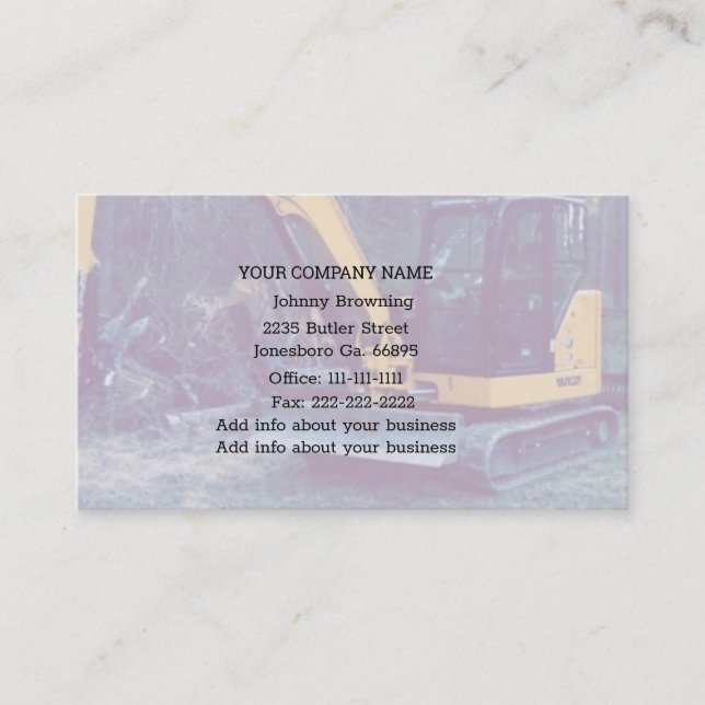Excavation Service Business Card (Front)