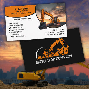 Excavation Services Business Business Card