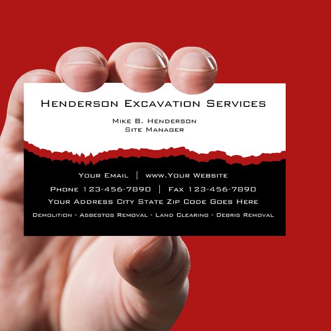 Excavation Services Business Card (Creator Uploaded)