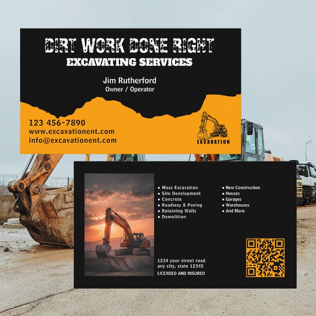 Excavation Services Business Card (Creator Uploaded)